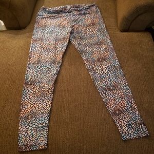 Orange and blue Lularoe leggings